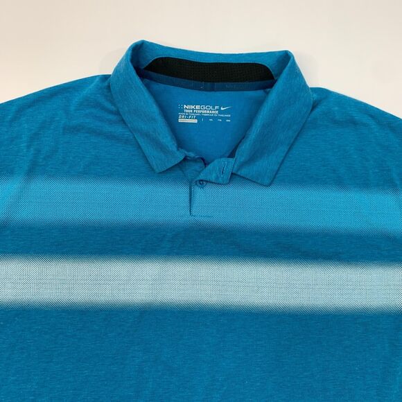 Nike Golf Shirt Men XXL Striped Dri Fit Performance Major Moment Vapor Polo - Picture 3 of 10